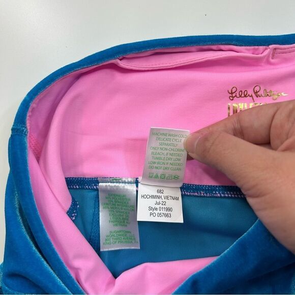 Lilly Pulitzer UPF 50+ Luxletic Weekender High Rise Legging Teal Small - Picture 7 of 12